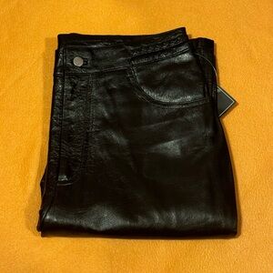 GENUINE BLACK LEATHER PANTS NWT 2000’s DEAD  STOCK